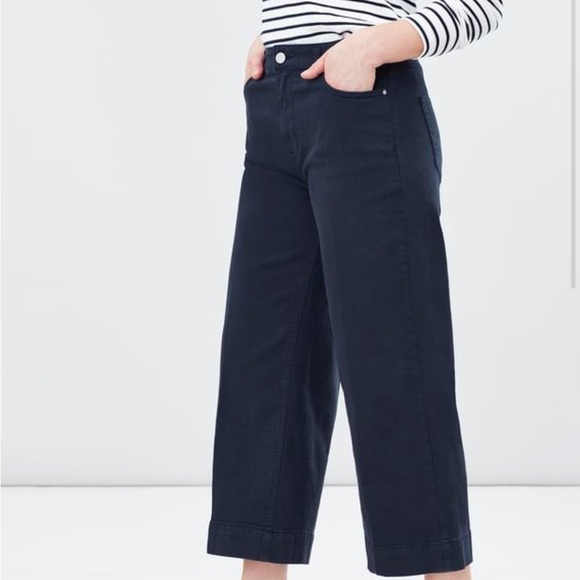 Joules Connie Wide Leg Crop Pants in Navy